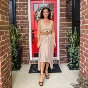 Khaki Green Midi Dress